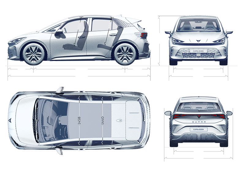 CUPRA Born dimensions diagram