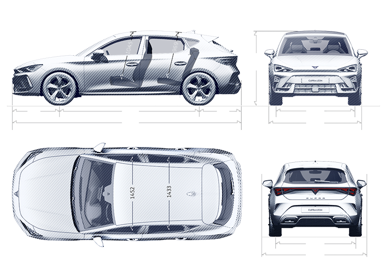 Dimension details of the CUPRA Leon