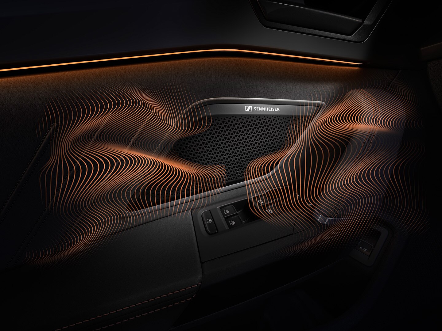 The new CUPRA Leon includes the Sennheiser Immersive Sound System to offer the perfect acoustic experience in every drive.