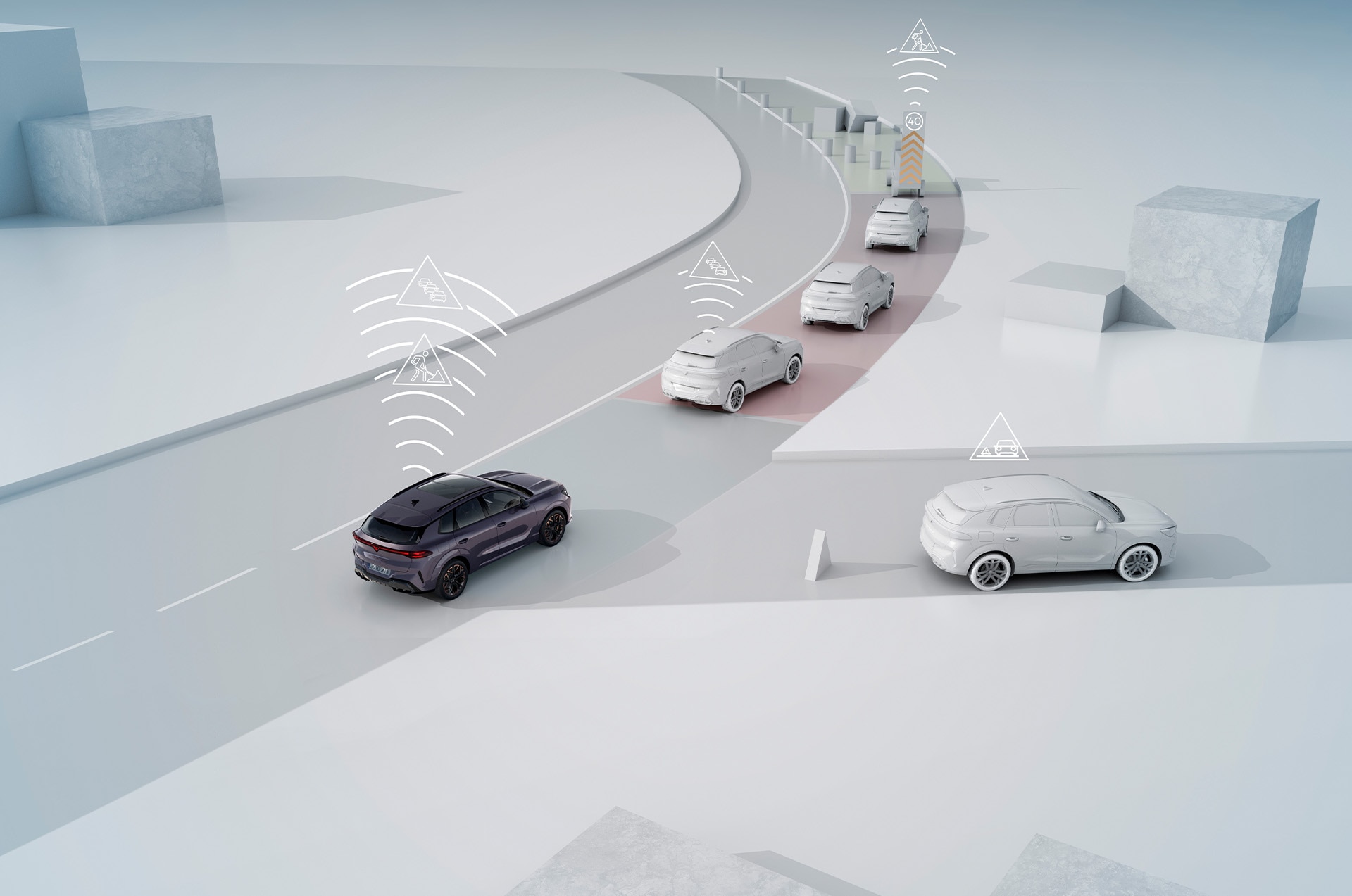 The new CUPRA Terramar features the CAR2X technology, that enhances your safety in the road.