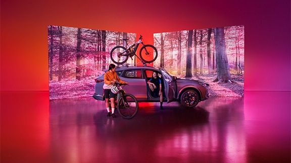 man-with-cupra-leon-nf-bike-rack
